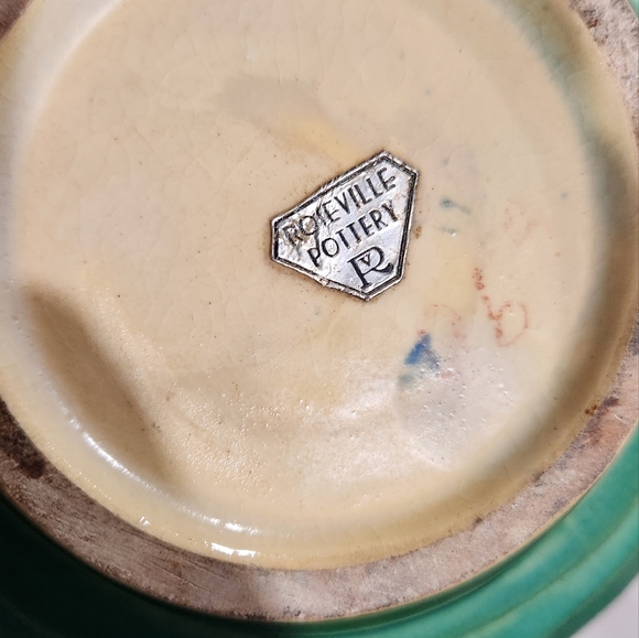 Roseville Vintage American Art Pottery Luffa Vase Original Sticker - Picture 3 of 6